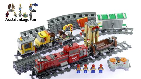 Lego City 3677 Red Cargo Train - Lego Speed Build Review - YouTube