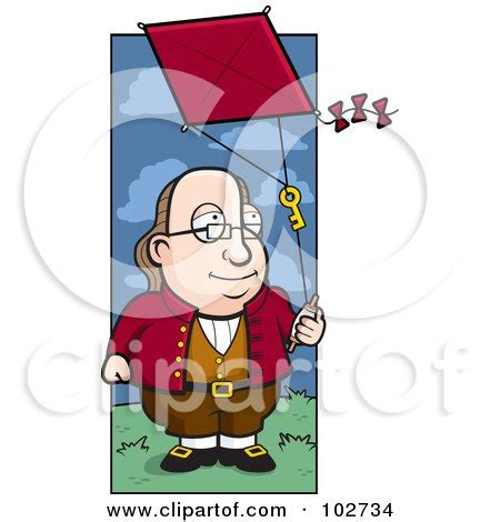 Cartoon Benjamin Franklin Doing A Kite Experiment Posters, Art Prints by - Interior Wall Decor ...