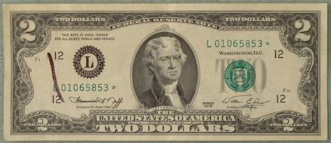 1976 $2 Dollar Star Note Bill L Mint San Francisco