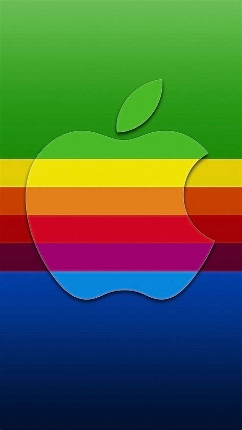 Download iPhone Apple Rainbow Stripes Wallpaper | Wallpapers.com