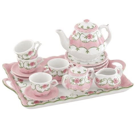 Andrea by Sadek Eloise Pink Rose Child's Tea Set with Tray | Kids tea ...