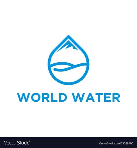 Water logo simple minimalist icon design world Vector Image