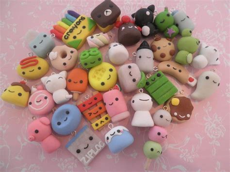 Kawaii Polymer Clay Charms | Cute polymer clay, Clay crafts, Polymer ...