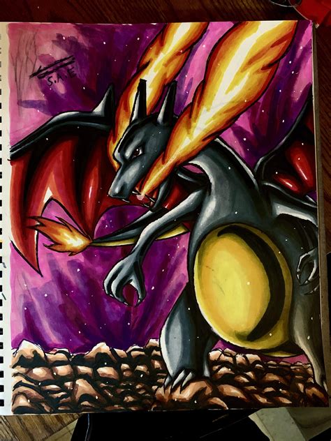 Drawing a shiny charizard. How is it everyone : r/gaming