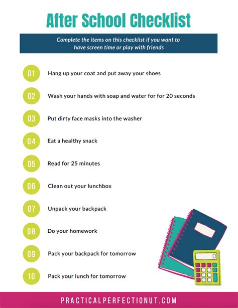 After School Routine Checklist + A Free Printable