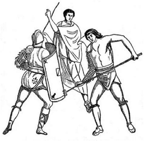 Gladiator Battle - Free Colouring Pages