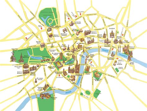 London tourist map - Central London landmarks | London | Pinterest | Tourist map, London ...