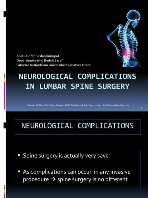 Neurological Complications in Lumbar Spine Surgery | PDF | Spinal Cord ...