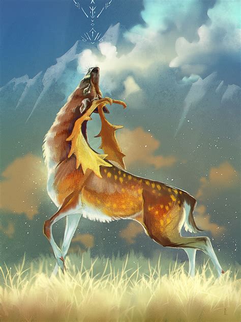 Golden Deer by RiverCatRa on DeviantArt