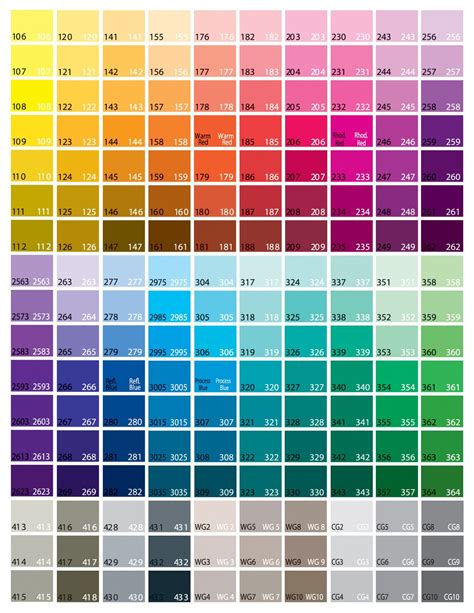 Pantone Color Chart Printable - Printable Calendars AT A GLANCE