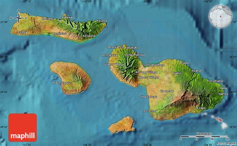 Satellite Map of Maui County