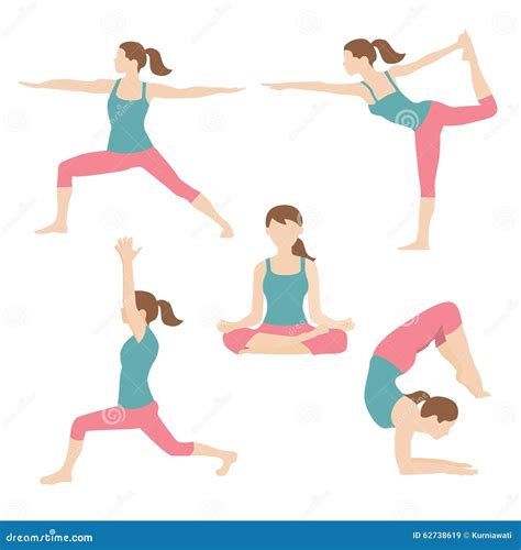 Woman exercising yoga stock vector. Illustration of balance - 62738619