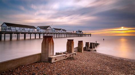 HD wallpaper: beach, Sunrise, Southwold Pier | Wallpaper Flare