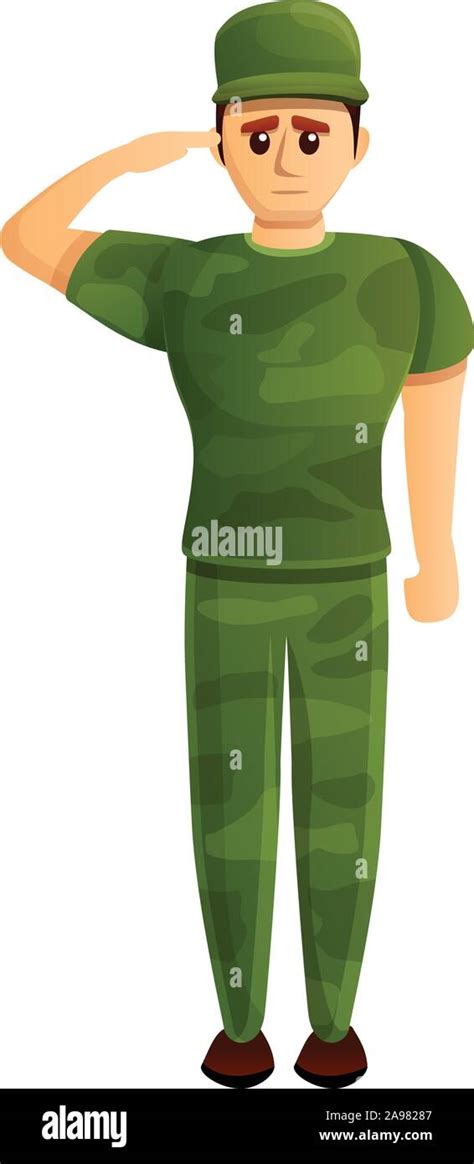 Soldier salute icon. Cartoon of soldier salute vector icon for web design isolated on white ...