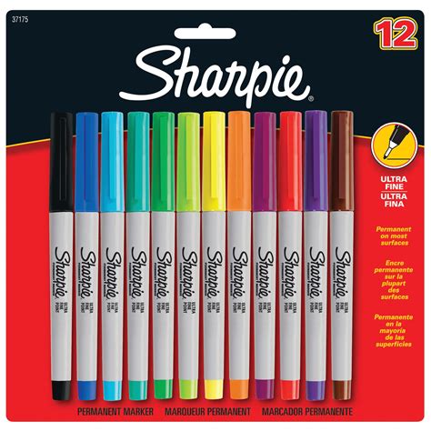 Sharpie Permanent Markers, Ultra Fine Point, Assorted Colors, 12 Count - Walmart.com - Walmart.com