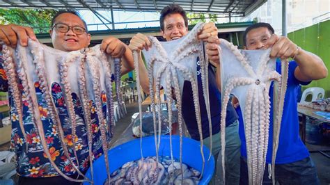 200 Kilos of Fish!! UNSEEN FILIPINO SEAFOOD - Freshest Adobo Octopus in Cebu, Philippines ...