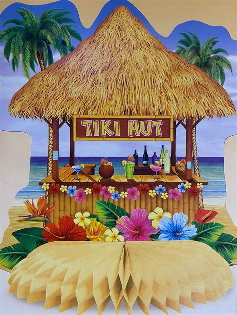 Tiki Hut Centerpiece Party Decor Tropical Party Luau Decor | Etsy