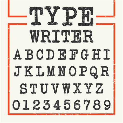 Type Writer Alphabet font template 680616 Vector Art at Vecteezy