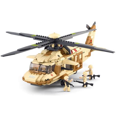 Blackhawk Army Helicopter Building Block Toy - Compatible With Lego Bricks - Blocks