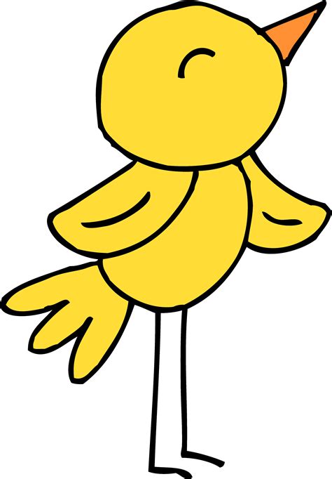 Cute Yellow Canary Bird - Free Clip Art