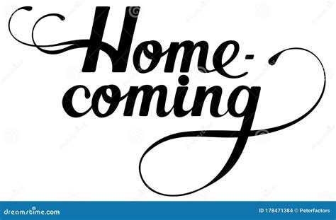 Homecoming - Custom Calligraphy Text Stock Vector - Illustration of ...