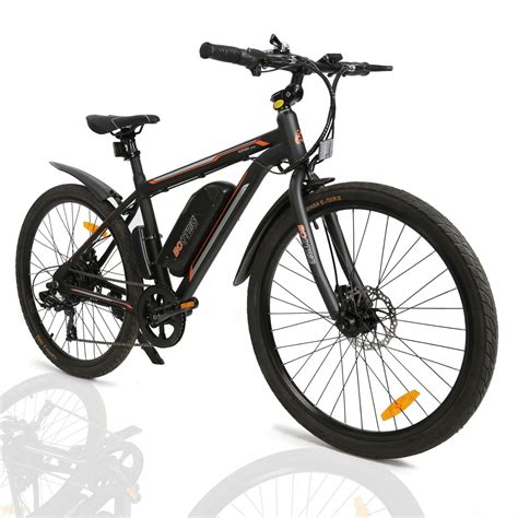 Black 26" 36V 350W Electric City Bicycle e-Bike Removable Battery 7 Speed Pedal Assist - Walmart ...