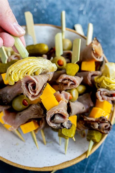 MEAT and CHEESE SKEWERS + WonkyWonderful