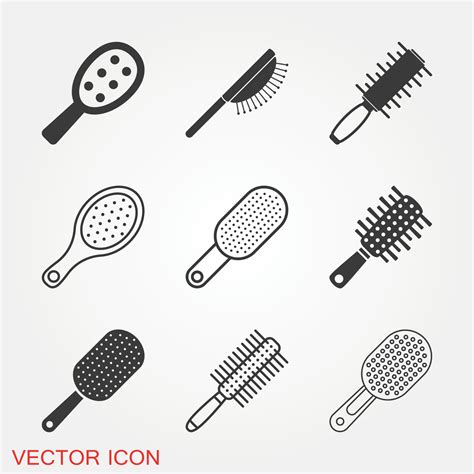 Hair Brush Icons Set 2394201 Vector Art at Vecteezy