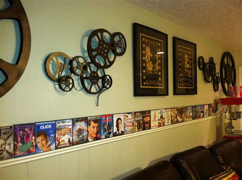 Theater Room Ideas. Take empty DVD boxes and display along the wall for ...