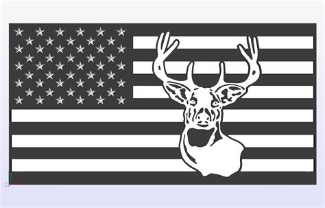 American Flag With Deer Svg and Dxf Cutting File Dogotal - Etsy