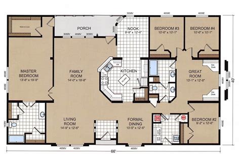 4 bedroom double wide floor plans - Home Interior Design