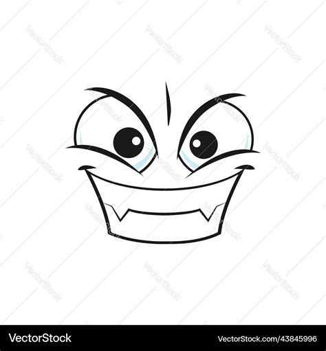 Evil scary cartoon smile face smiling vampire Vector Image