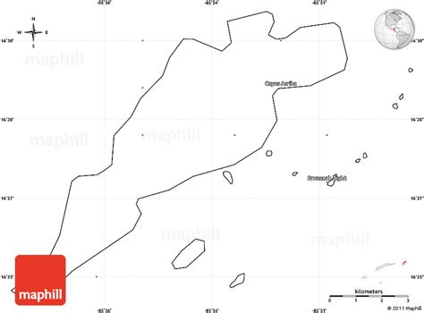 Blank Simple Map of Guanaja