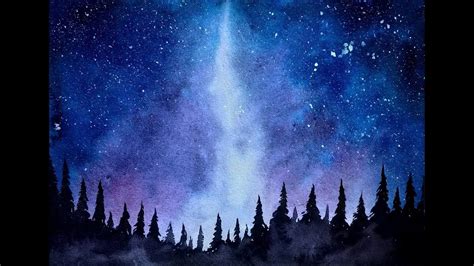 Simple Watercolor Galaxy Forest Painting Tutorial - Paint with David ...