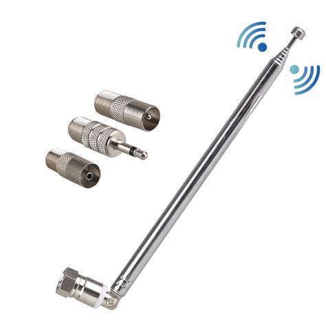 75Ohm FM Radio Antenna, EEEkit Indoor FM Telescopic Antenna F Type Male Plug Connector with ...