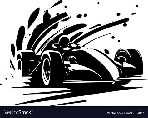 Racing - black and white Royalty Free Vector Image