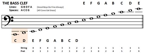 Playing Bass: Learn To Read Bass Notes: The Bass Clef