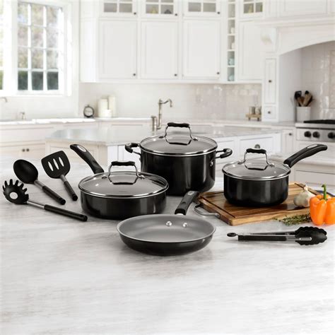 Cuisinart Ceramic Nonstick 11 PC Cookware Set Black P57CG-11BK - Best Buy