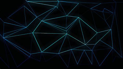 Blue Abstract Shape Neon Lines Wallpaper, HD Abstract 4K Wallpapers ...