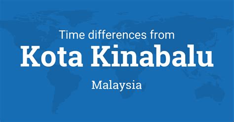 Time Difference between Kota Kinabalu, Sabah, Malaysia and the World