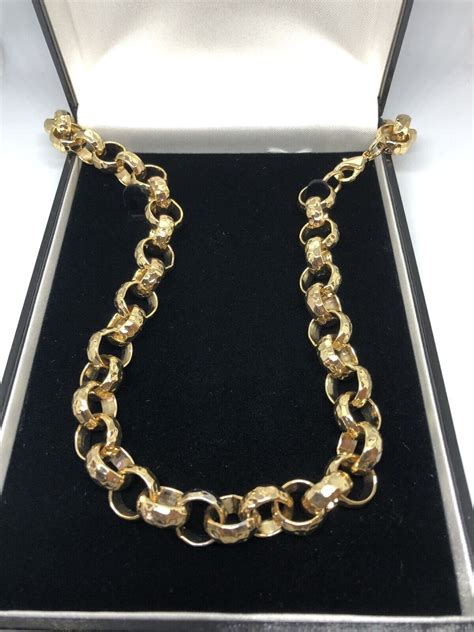 Boys Kids Womens 18k Gold Filled Belcher Chain Necklace Bracelet Sets 18ct gf | eBay