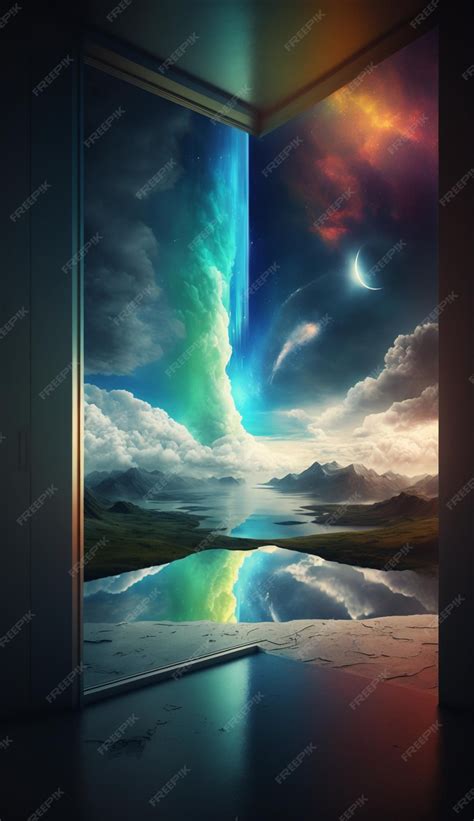 Premium AI Image | A painting of a rainbow and the sky