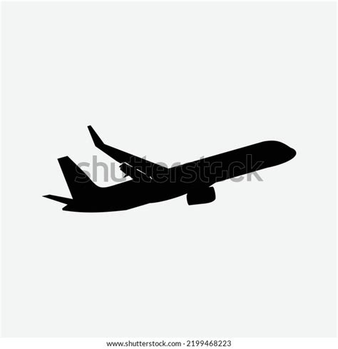 Plane Airplane Black Flight Travel Silhouette Stock Vector (Royalty ...