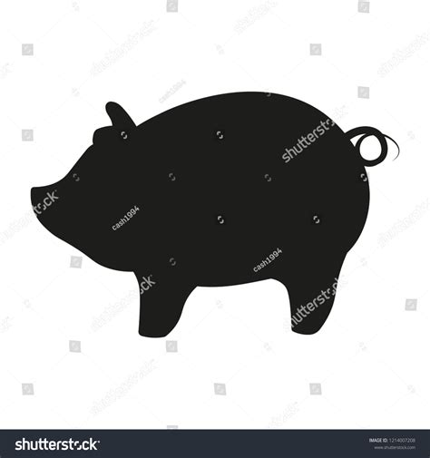 Black Pig Pig Silhouette Isolated On Stock Vector (Royalty Free) 1214007208 | Shutterstock