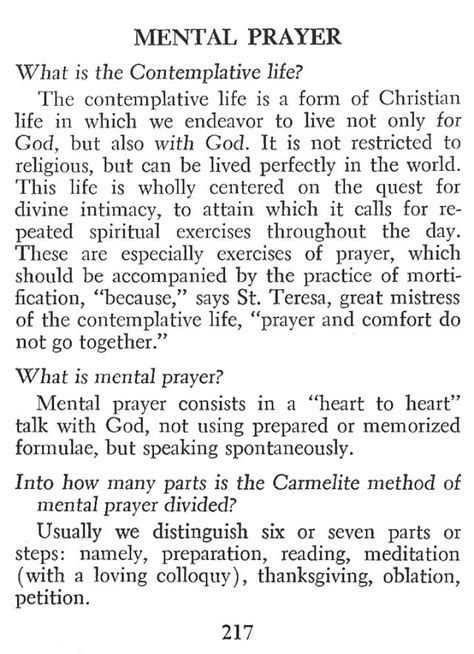 Mental Prayer and Contemplation | Commentaries, Notes, Considerations