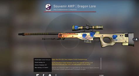 Souvenir dragon lore fnew with 4 stickers titan holo katowice 2014, best price for this? : r/csgo