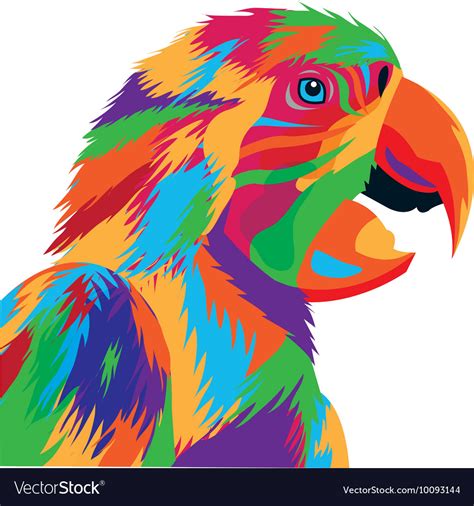 Colorful parrot drawing icon Royalty Free Vector Image