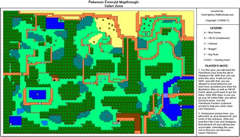 Pokemon Emerald Version Safari Zone Map Map for Game Boy Advance by ...