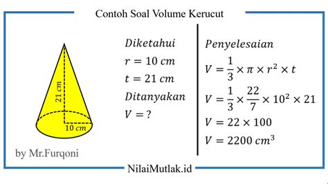 Cara Menghitung Volume Kerucut Dan Luas Permukaan Kerucut Rumus - IMAGESEE