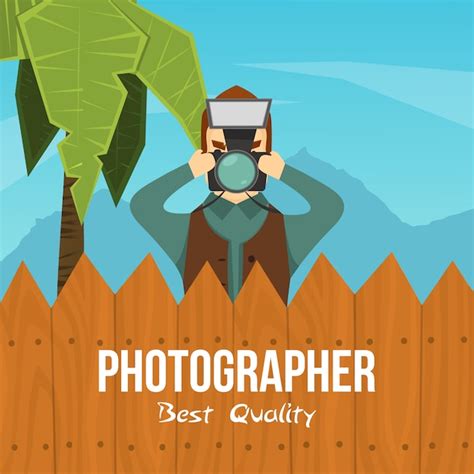 Photographer cartoon character illustration | Free Vector